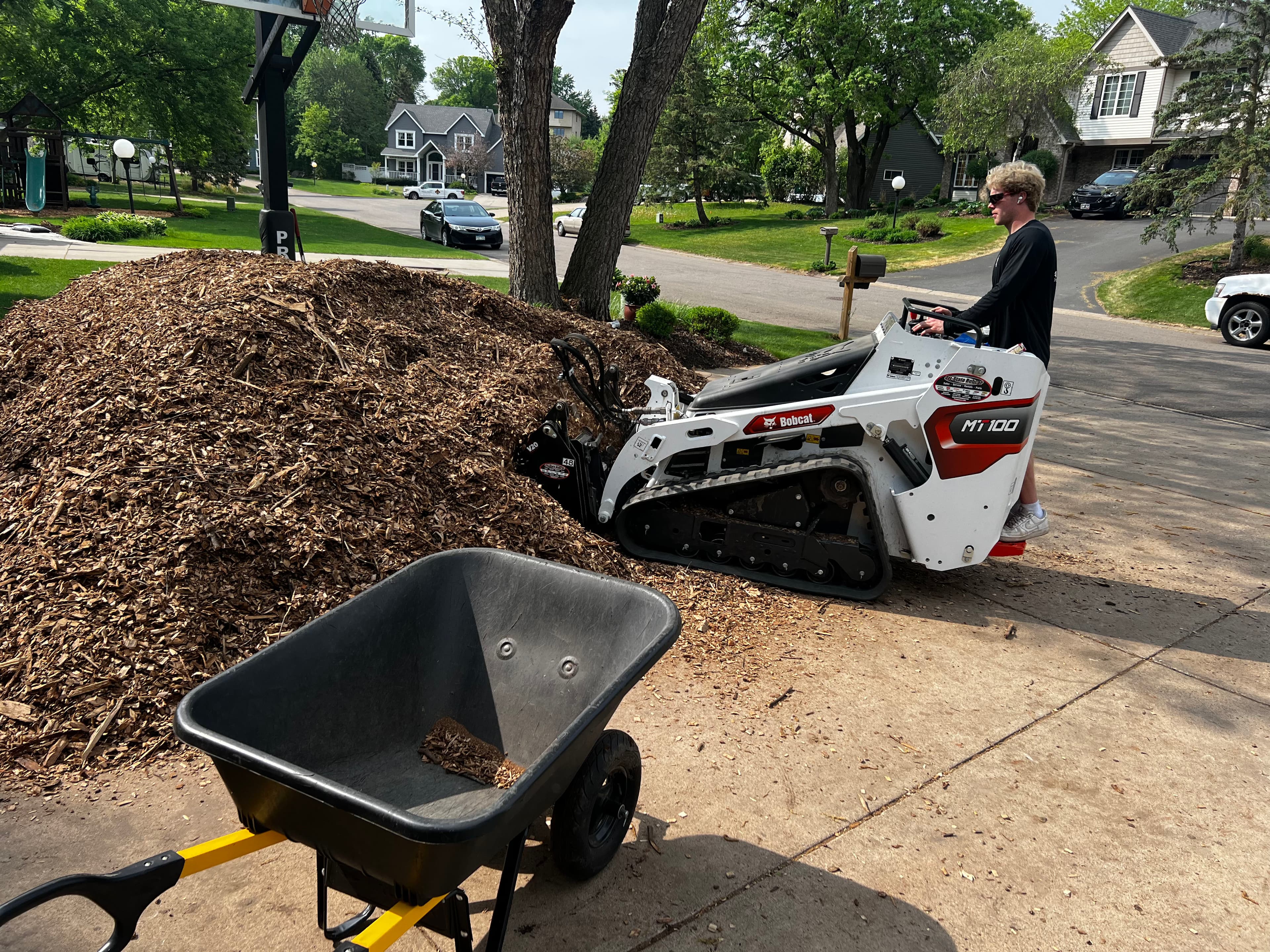 Project Backyard Flooding Fixed With Regrading and Mulch Installation image