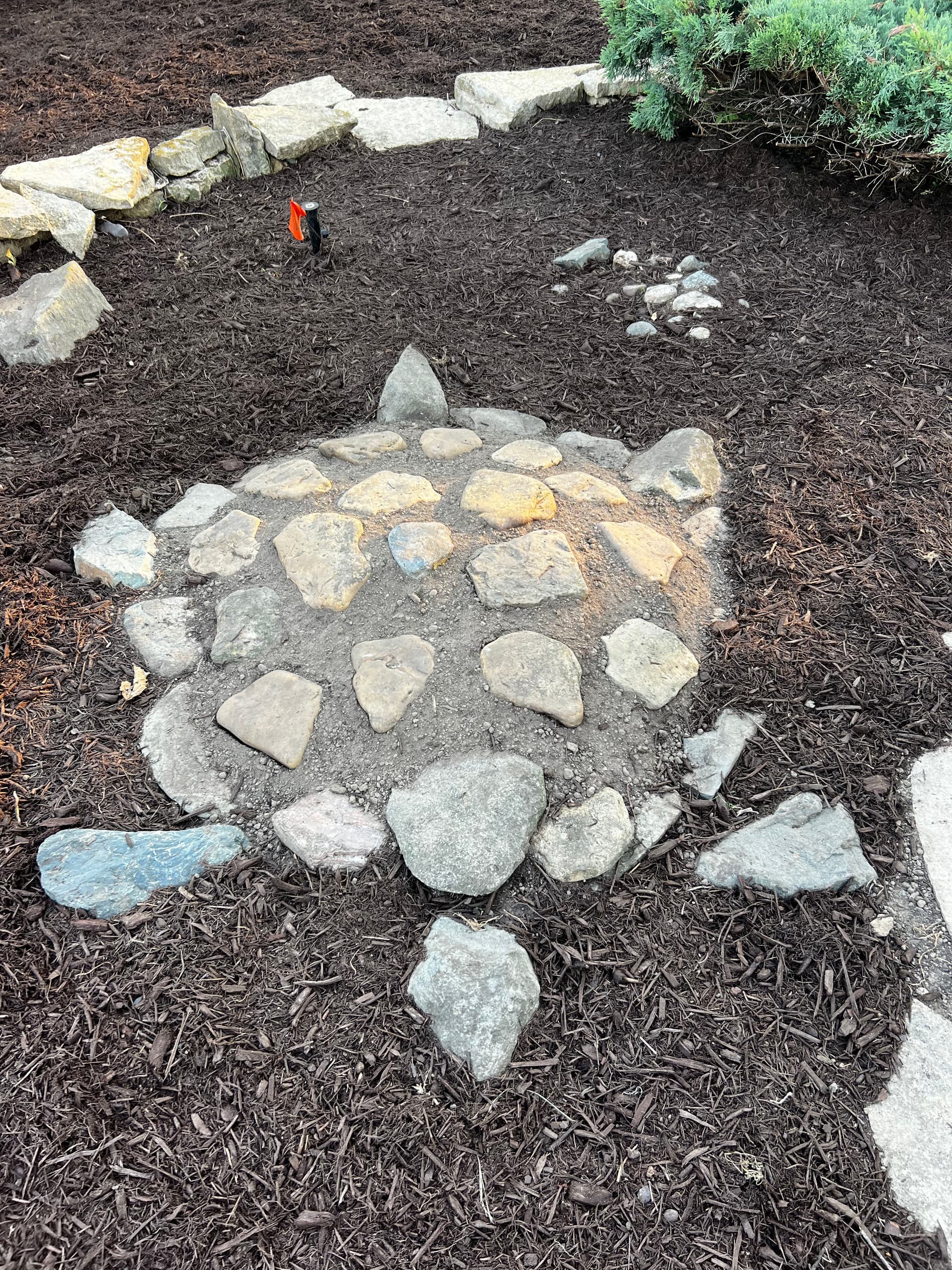 Gallery photos for Overgrown Entrance Bed Cleaned Up and Refreshed with New Mulch: Image #2