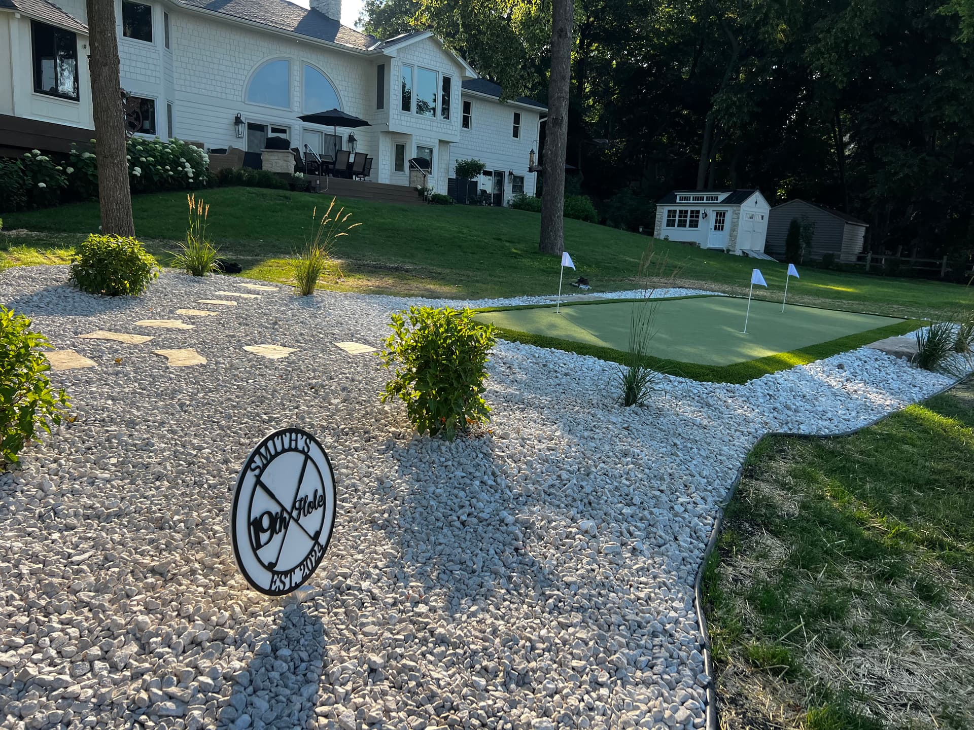 Custom Lakeside Putting Green Built From the Ground Up image
